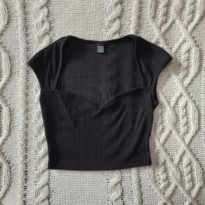 SHEIN Black Crop Tshirt